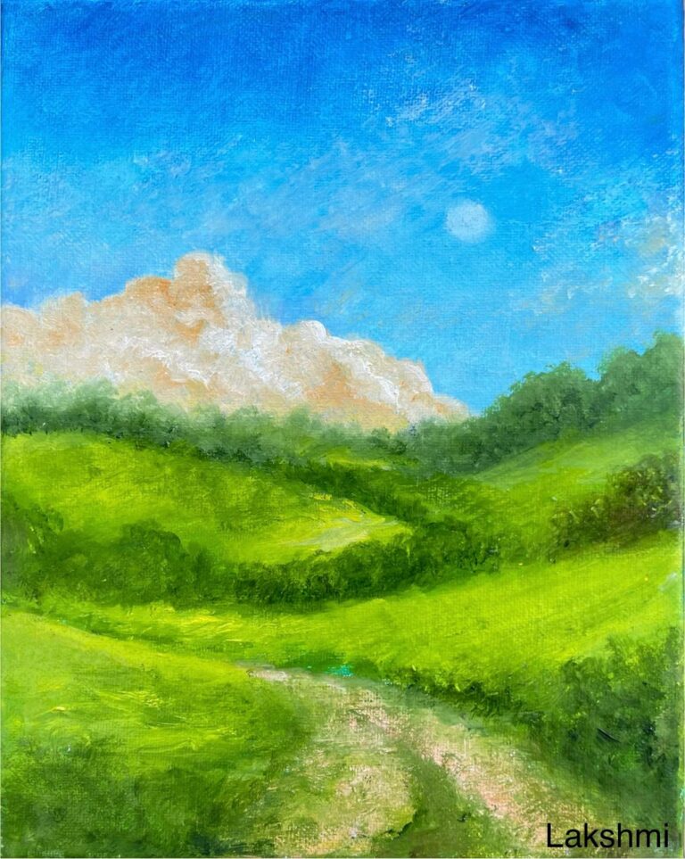 California rolling hills- oil on canvas - SF bayarea- Lakshmishankarreddy- artist