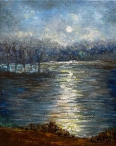 Moonlight Melody - Acrylic on canvas - painting - Landscapes - lakshmi Shankarreddy - California impressionist artist