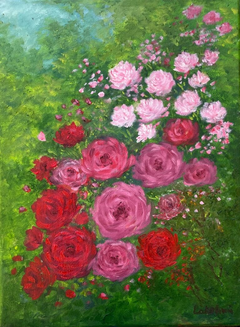 lakshmi shankarreddy artist painting rose garden