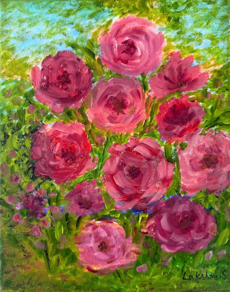 lakshmi shankarreddy artist painting roses