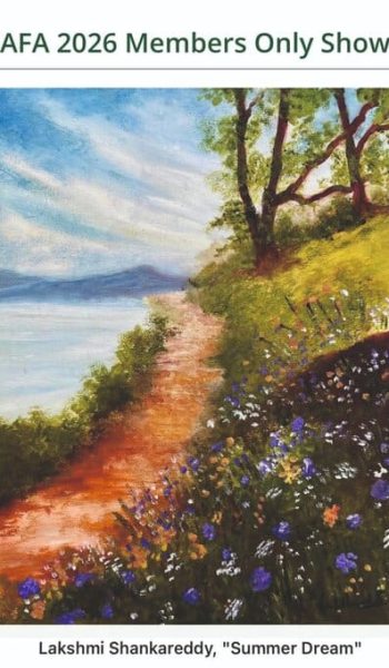 Colorful landscape with flowers and path